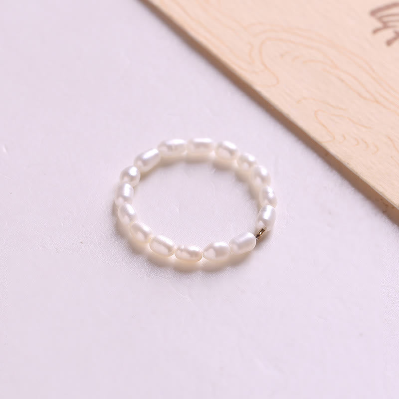 Bague en perles d'eau douce extra fines de 2 mm Olivenorma