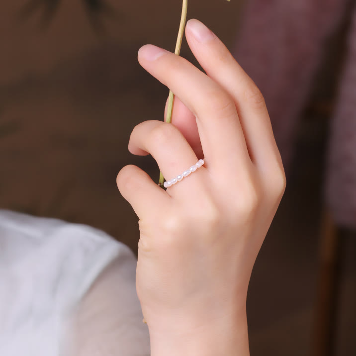 Bague en perles d'eau douce extra fines de 2 mm Olivenorma