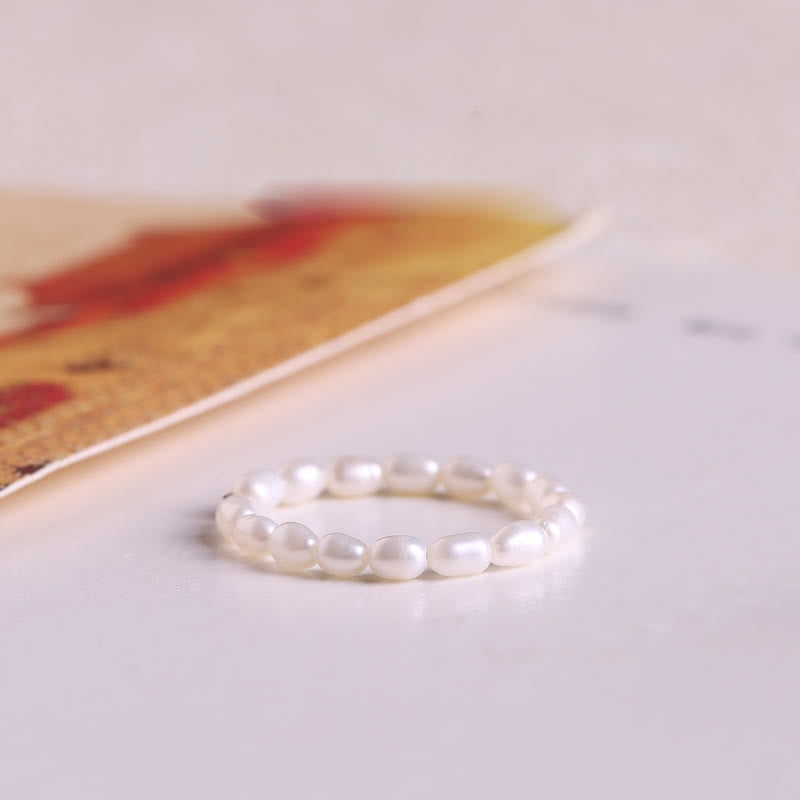 Bague en perles d'eau douce extra fines de 2 mm Olivenorma