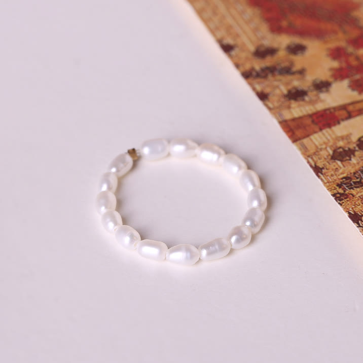 Bague en perles d'eau douce extra fines de 2 mm Olivenorma