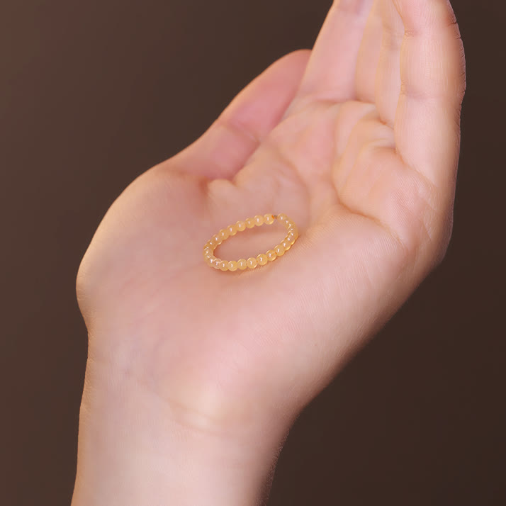 Bague en perles de jade jaune extra fines de 2 mm Olivenorma