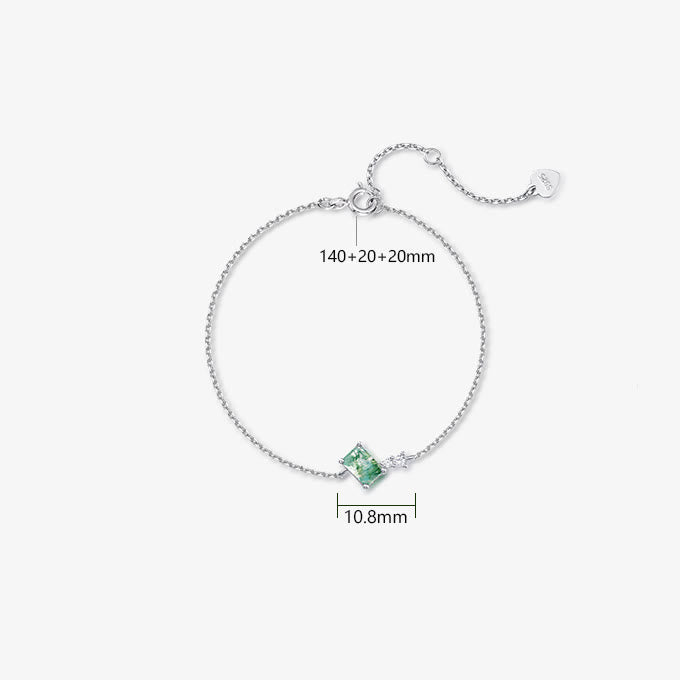 Ensemble de bijoux Olivenorma 3 pièces en agate mousse et zircon blanc