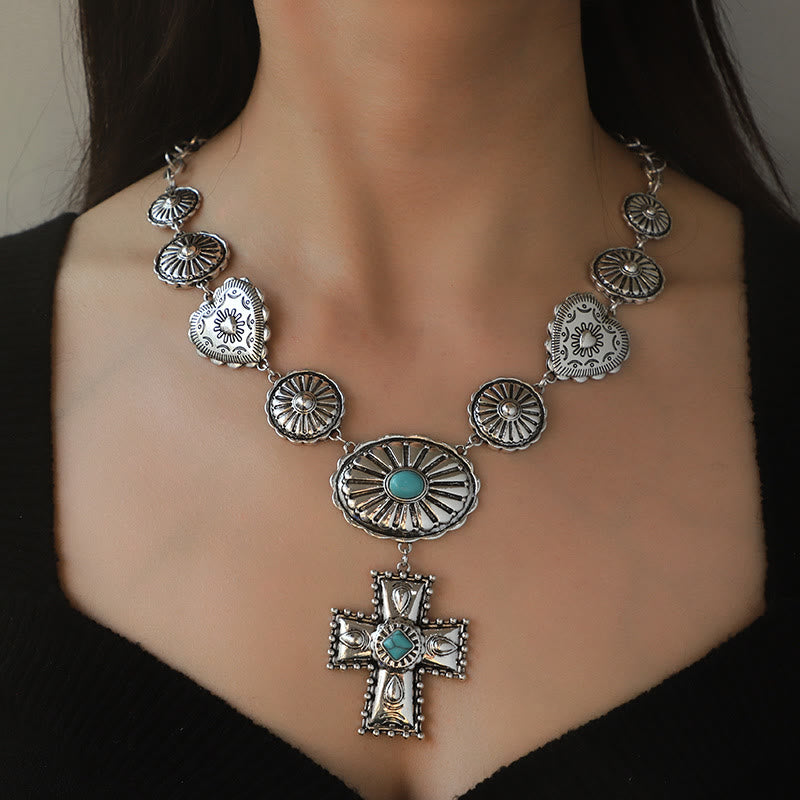 Ensemble de bijoux en alliage de style antique Olivenorma Love Cross - Collier - image 1