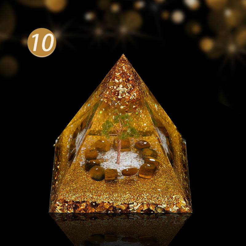 Pyramide d'orgone en cristal naturel Olivenorma en bobine de cuivre