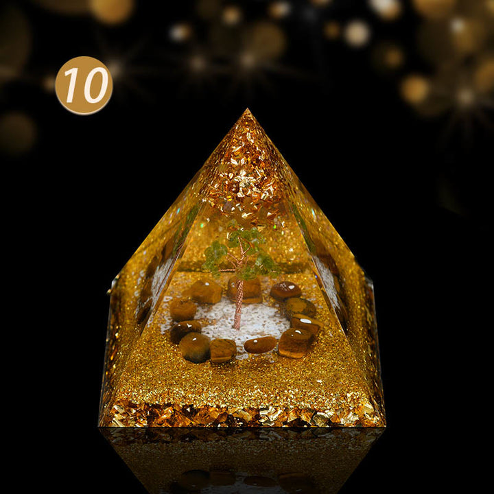 Pyramide d'orgone en cristal naturel Olivenorma en bobine de cuivre