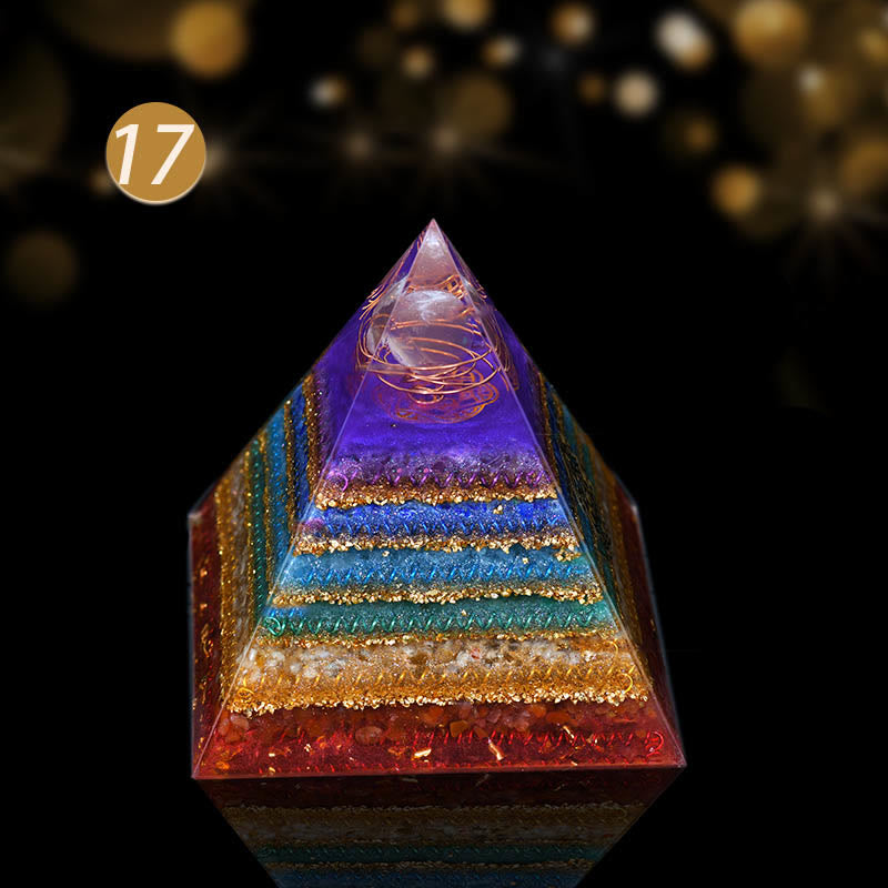 Pyramide d'orgone de protection intégrale en cristal naturel Olivenorma