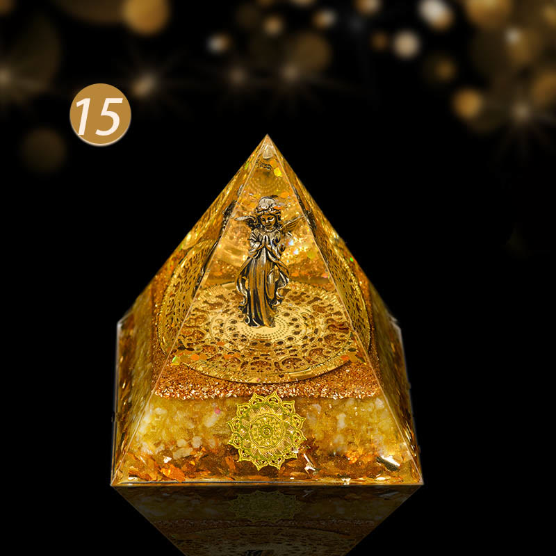 Pyramide d'orgone de protection intégrale en cristal naturel Olivenorma