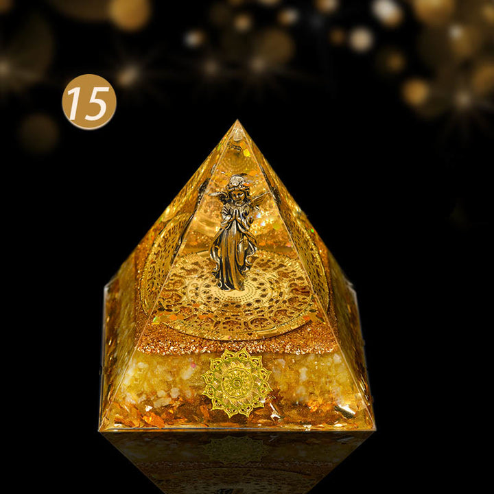 Pyramide d'orgone de protection intégrale en cristal naturel Olivenorma