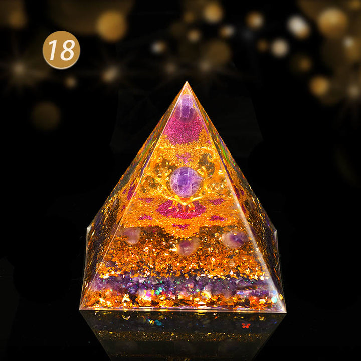 Pyramide d'orgone de protection intégrale en cristal naturel Olivenorma