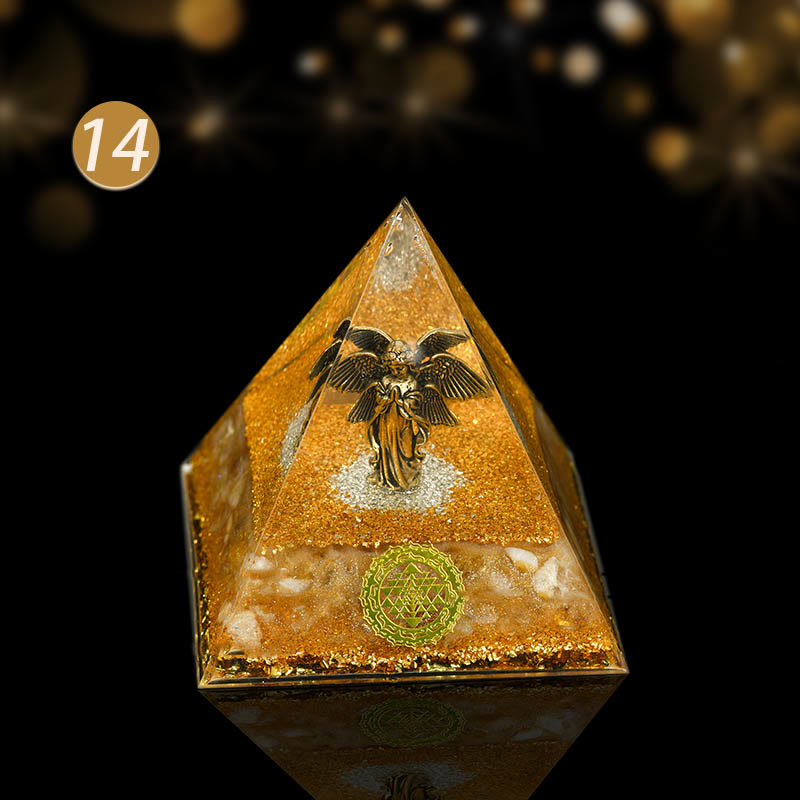 Pyramide d'orgone de protection intégrale en cristal naturel Olivenorma