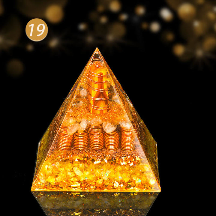 Pyramide d'orgone de protection intégrale en cristal naturel Olivenorma