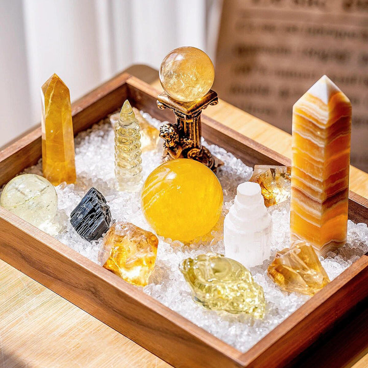 Ensemble de cristaux énergétiques personnalisés pour chakras solaires Olivenorma