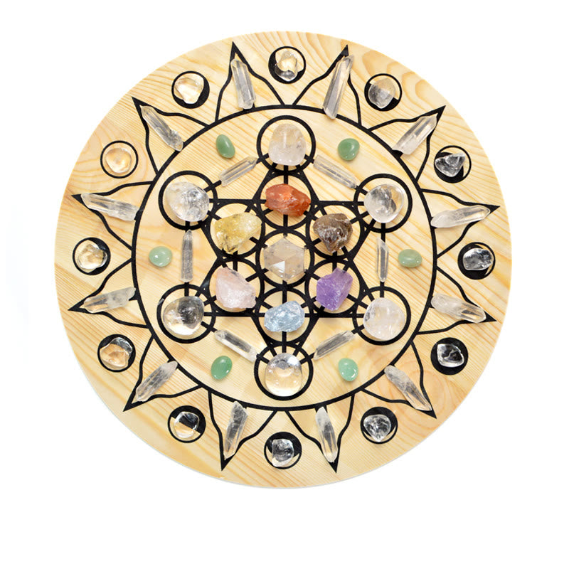 Olivenorma 49 pierres originales Métatron's Cube Symbol Crystal Array