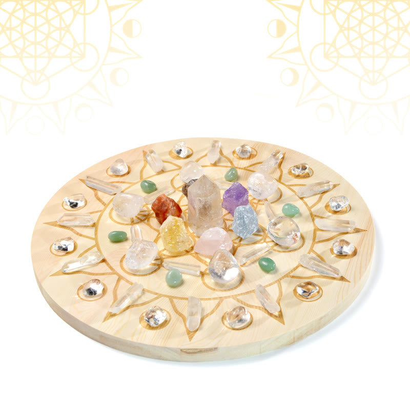 Olivenorma 49 pierres originales Métatron's Cube Symbol Crystal Array