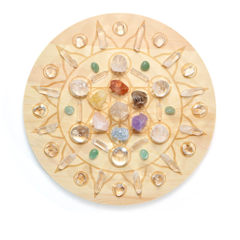 Olivenorma 49 pierres originales Métatron's Cube Symbol Crystal Array