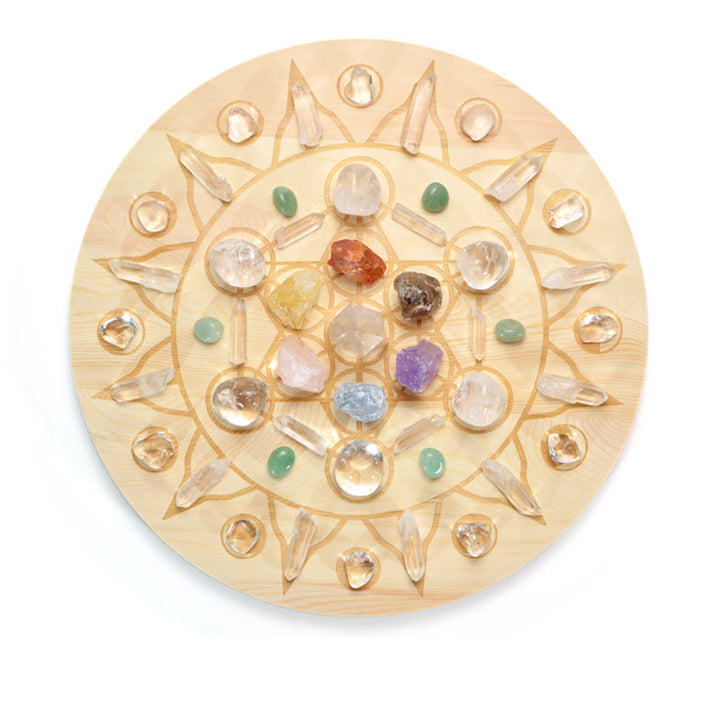 Olivenorma 49 pierres originales Métatron's Cube Symbol Crystal Array