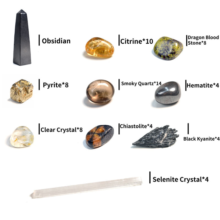 Gamme de cristaux de symboles de la fleur de vie de 65 pierres originales Olivenorma