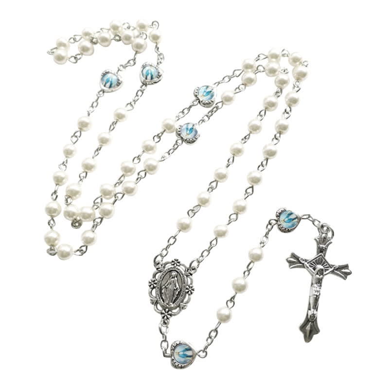 Collier chapelet à longue chaîne avec croix crucifix Olivenorma