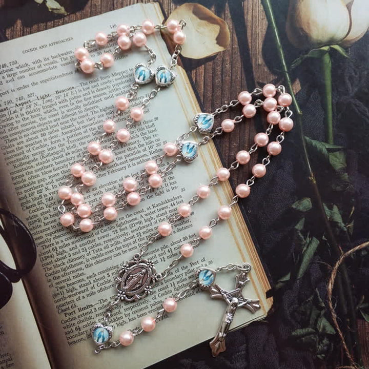 Collier chapelet à longue chaîne avec croix crucifix Olivenorma