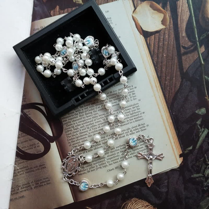 Collier chapelet à longue chaîne avec croix crucifix Olivenorma