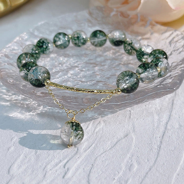 Bracelet de guérison en quartz fantôme vert Olivenorma « Heart Space »