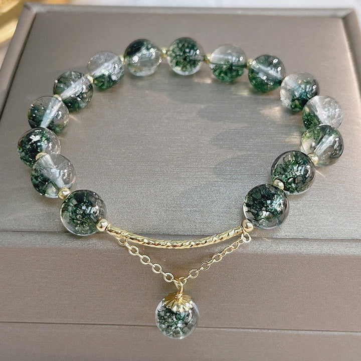 Bracelet de guérison en quartz fantôme vert Olivenorma « Heart Space »