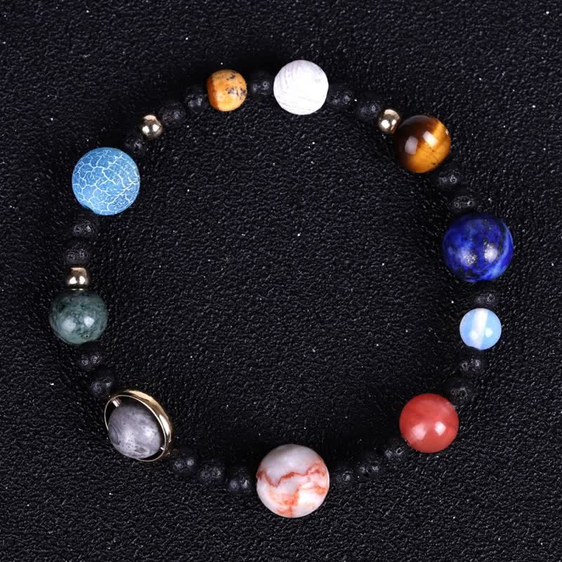 Bracelet en pierre naturelle Olivenorma Planètes Galaxie Système solaire