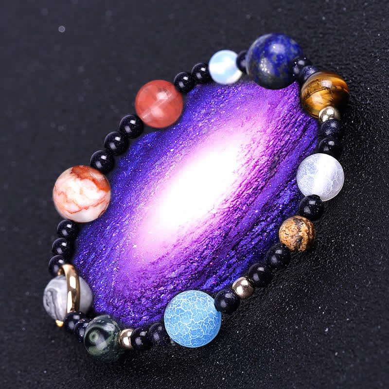 Bracelet en pierre naturelle Olivenorma Planètes Galaxie Système solaire