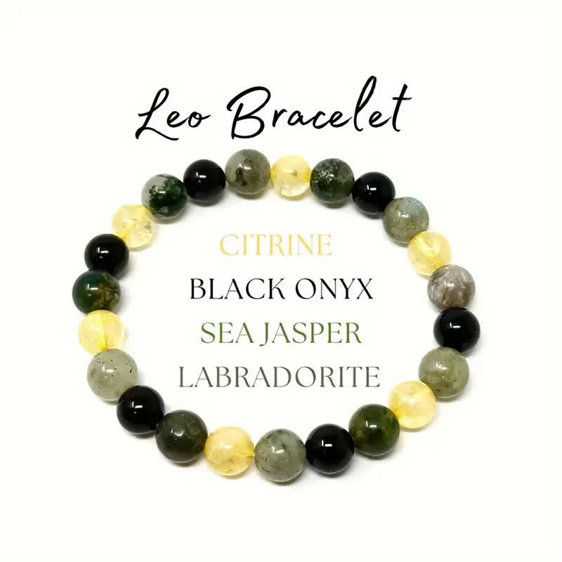 Bracelet signe du zodiaque en perles de pierre naturelle fait main Olivenorma 1 pièce