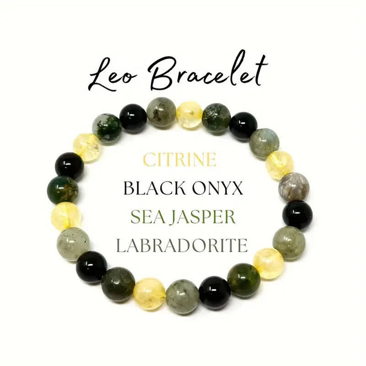 Bracelet signe du zodiaque en perles de pierre naturelle fait main Olivenorma 1 pièce