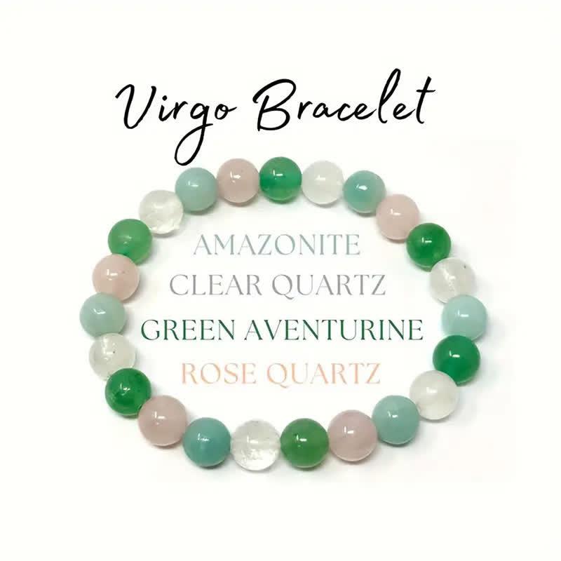 Bracelet signe du zodiaque en perles de pierre naturelle fait main Olivenorma 1 pièce