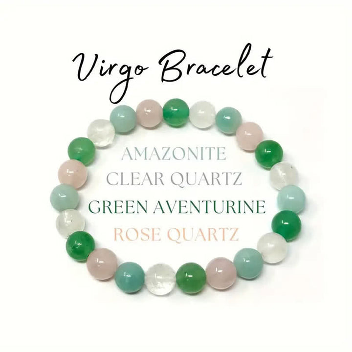 Bracelet signe du zodiaque en perles de pierre naturelle fait main Olivenorma 1 pièce