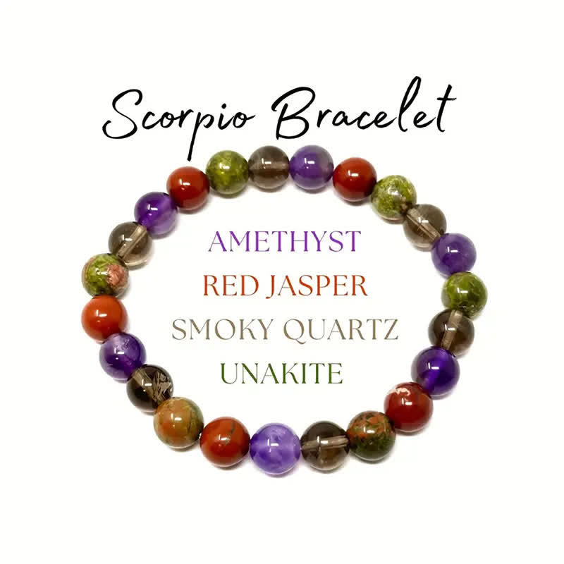 Bracelet signe du zodiaque en perles de pierre naturelle fait main Olivenorma 1 pièce