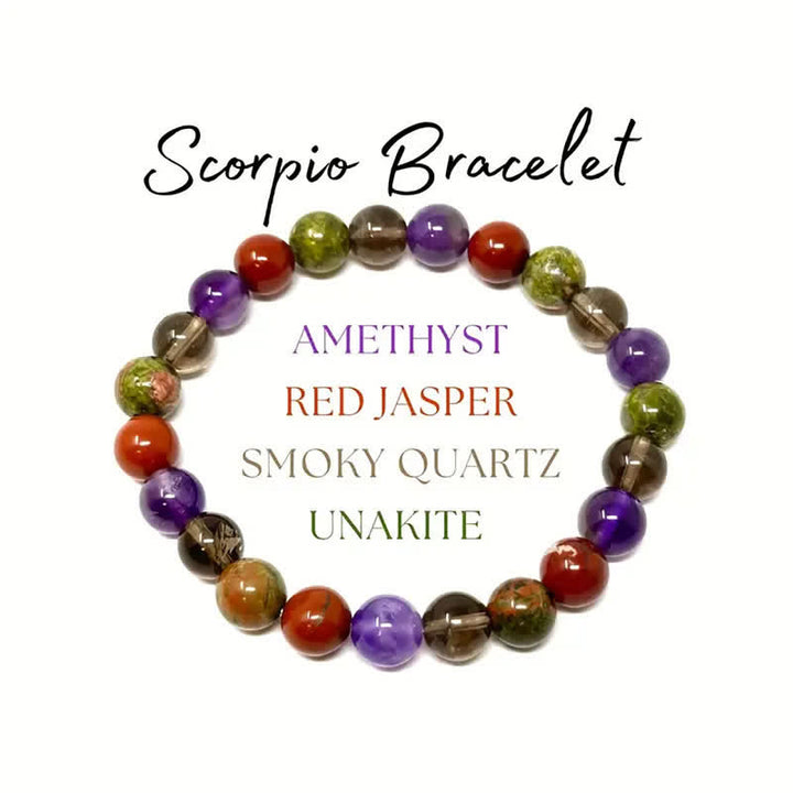 Bracelet signe du zodiaque en perles de pierre naturelle fait main Olivenorma 1 pièce