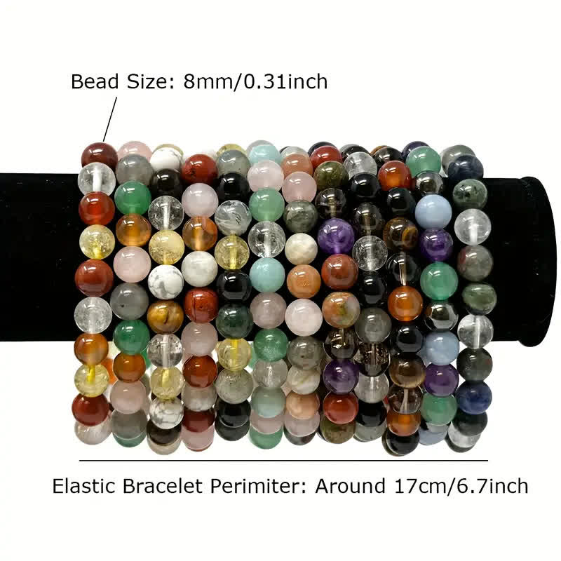 Bracelet signe du zodiaque en perles de pierre naturelle fait main Olivenorma 1 pièce