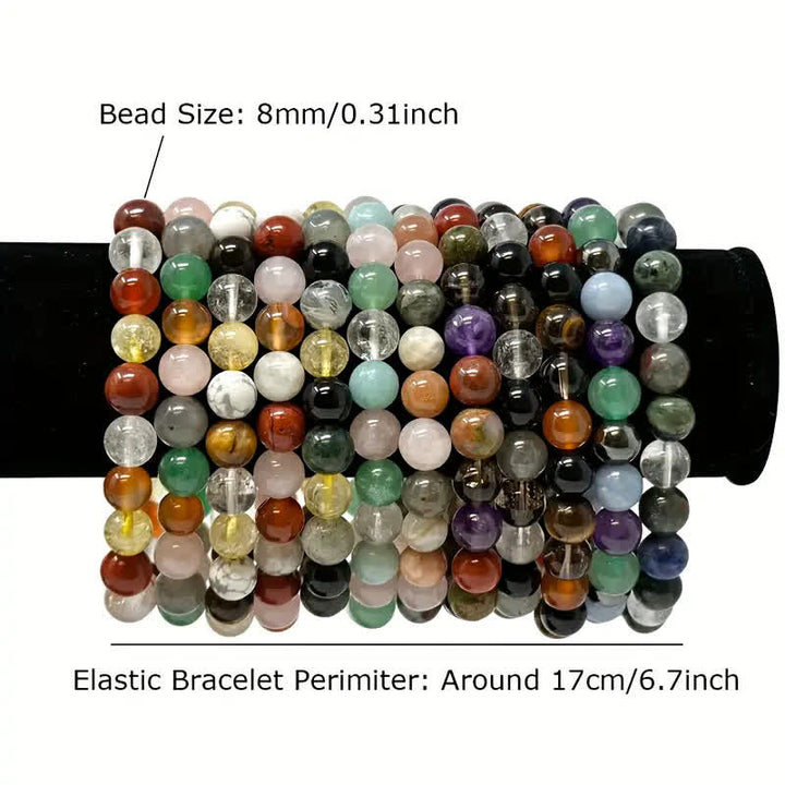 Bracelet signe du zodiaque en perles de pierre naturelle fait main Olivenorma 1 pièce
