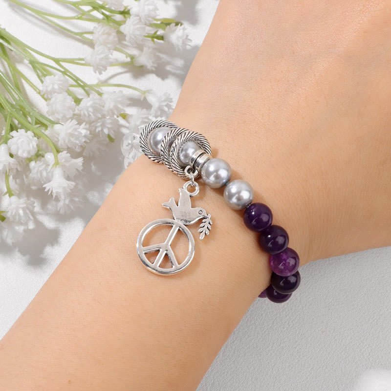Olivenorma « Embrace Peace » – Bracelet en cristal Colombe de la paix