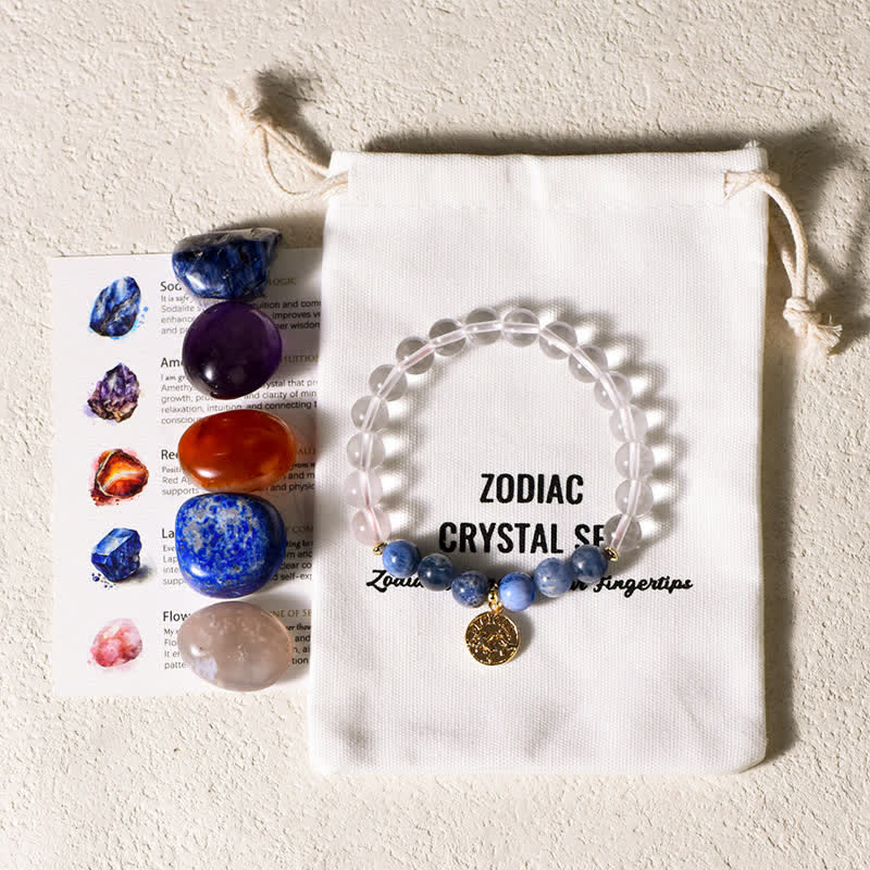 Bracelet du zodiaque en pierres polies irrégulières Olivenorma