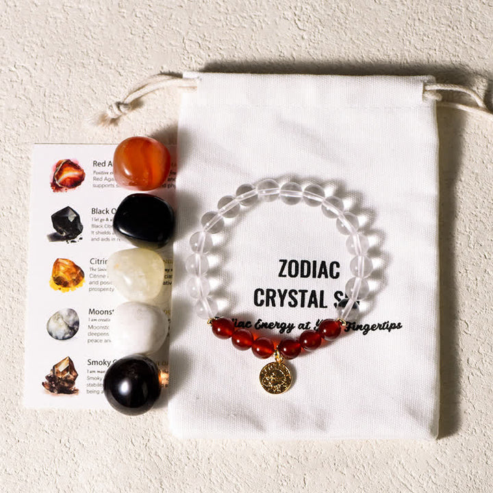 Bracelet du zodiaque en pierres polies irrégulières Olivenorma