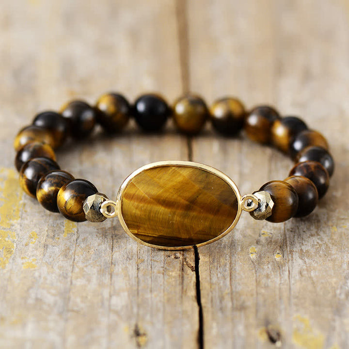 Bracelet en perles d'œil de tigre en rhodochrosite naturelle Olivenorma