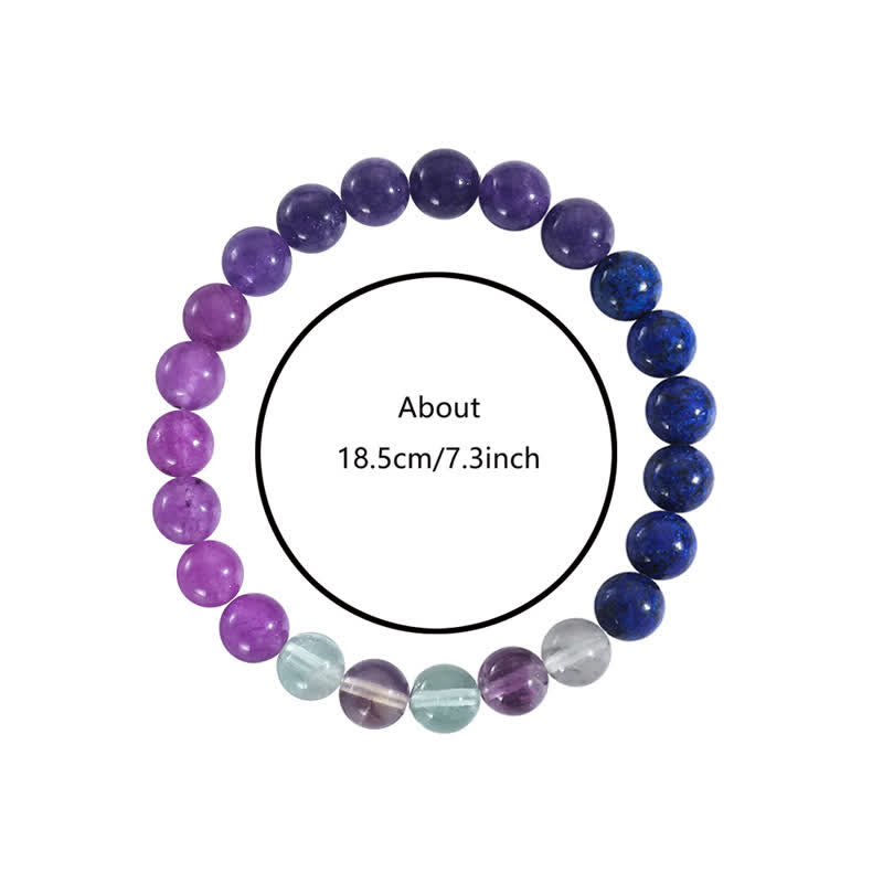 Bracelet Olivenorma « Anti-Anxiété » Améthyste Lépidolite Lapis Lazuli