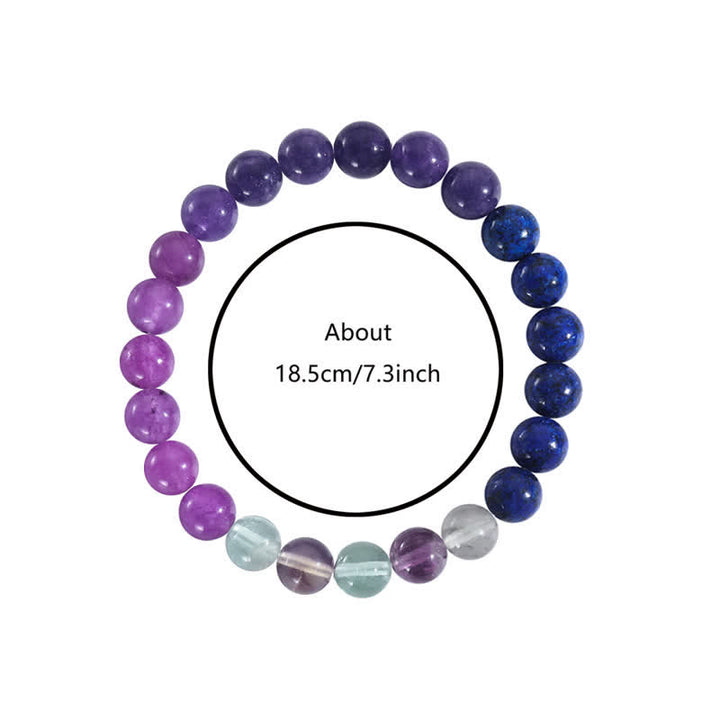 Bracelet Olivenorma « Anti-Anxiété » Améthyste Lépidolite Lapis Lazuli