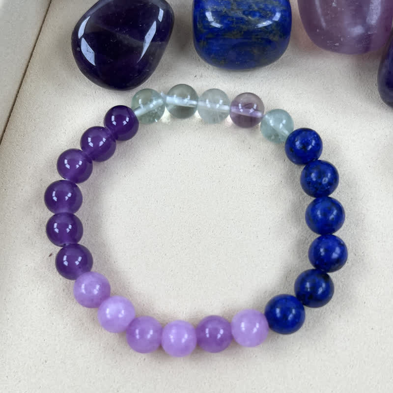 Bracelet Olivenorma « Anti-Anxiété » Améthyste Lépidolite Lapis Lazuli