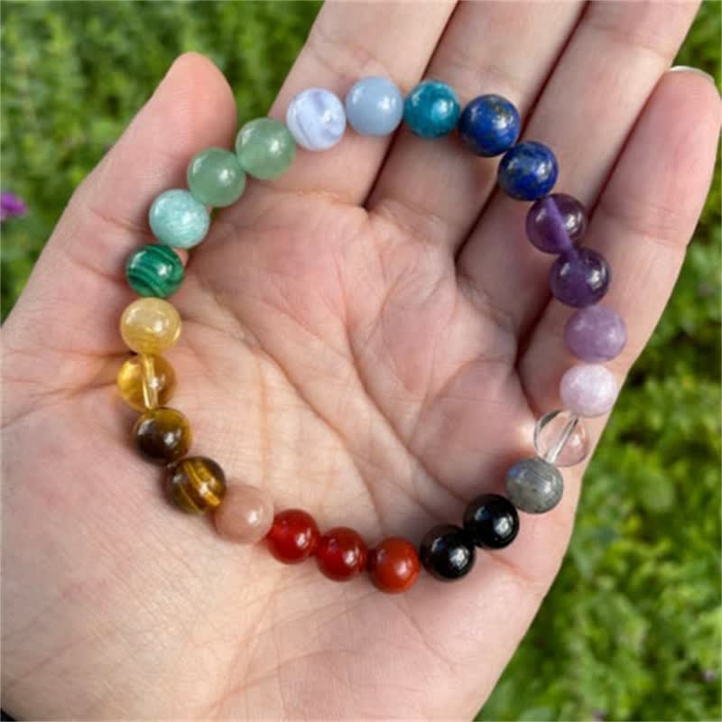 Bracelet de perles en pierre naturelle 7 chakras Olivenorma