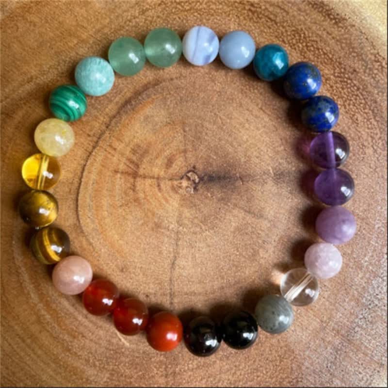 Bracelet de perles en pierre naturelle 7 chakras Olivenorma
