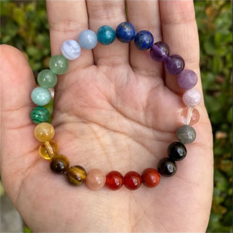 Bracelet de perles en pierre naturelle 7 chakras Olivenorma