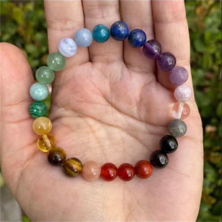 Bracelet de perles en pierre naturelle 7 chakras Olivenorma