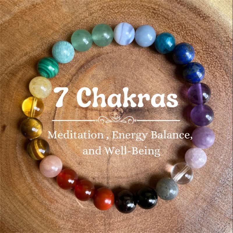 Bracelet de perles en pierre naturelle 7 chakras Olivenorma