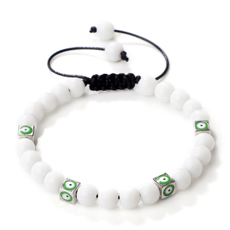 Bracelet tressé en perles de cristal naturel contre le mauvais œil Olivenorma