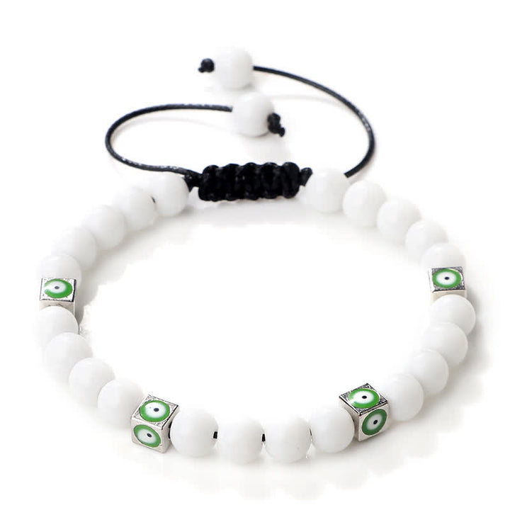 Bracelet tressé en perles de cristal naturel contre le mauvais œil Olivenorma